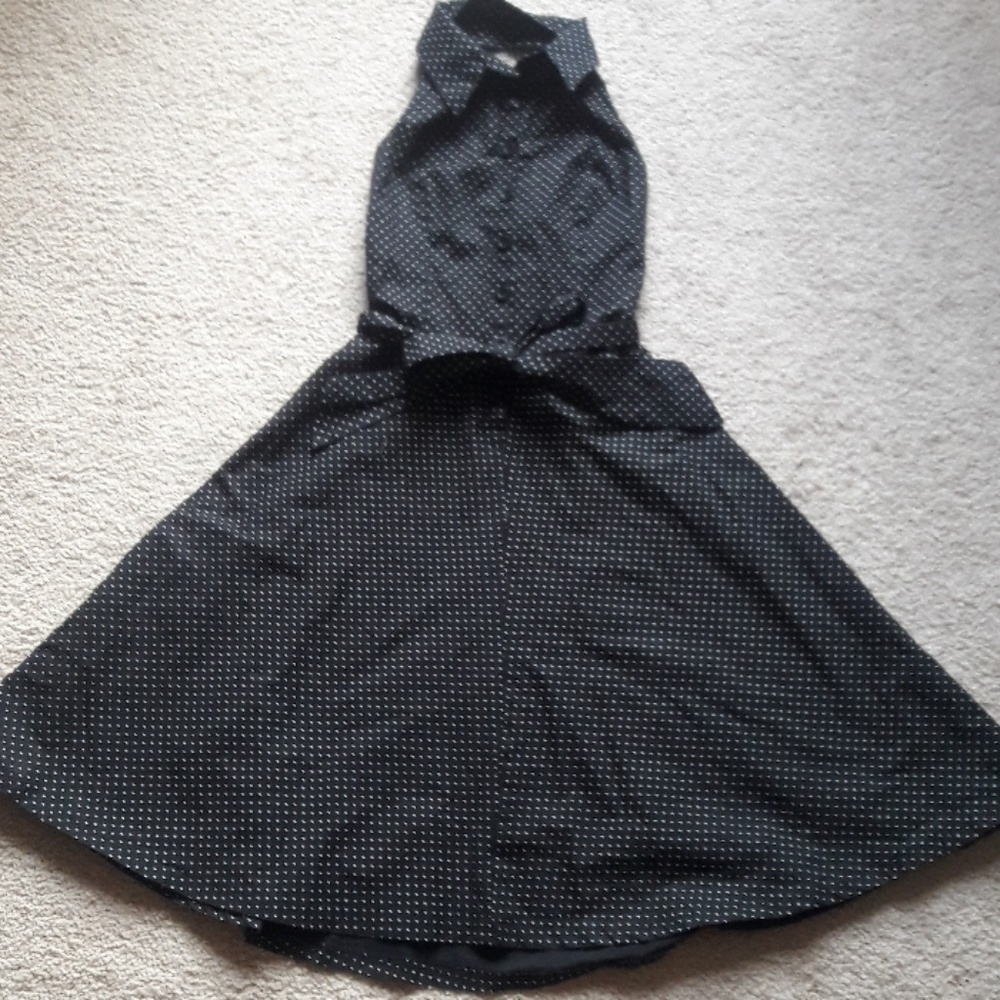 Vintage black and white polka-dot swing dress
